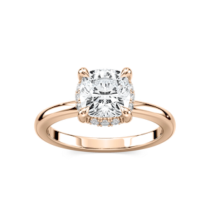 Tula Cushion Lab Grown Diamond Semi Hidden Halo Engagement Ring