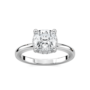Tula Cushion Lab Grown Diamond Semi Hidden Halo Engagement Ring