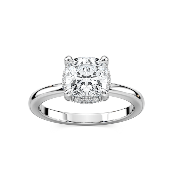 Tula Cushion Lab Grown Diamond Semi Hidden Halo Engagement Ring