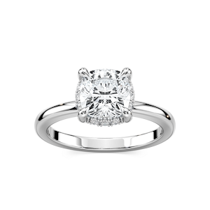 Tula Cushion Lab Grown Diamond Semi Hidden Halo Engagement Ring