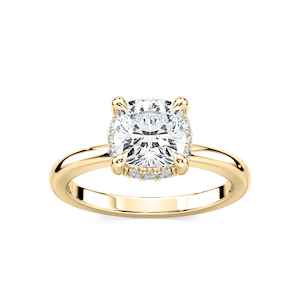 Tula Cushion Lab Grown Diamond Semi Hidden Halo Engagement Ring