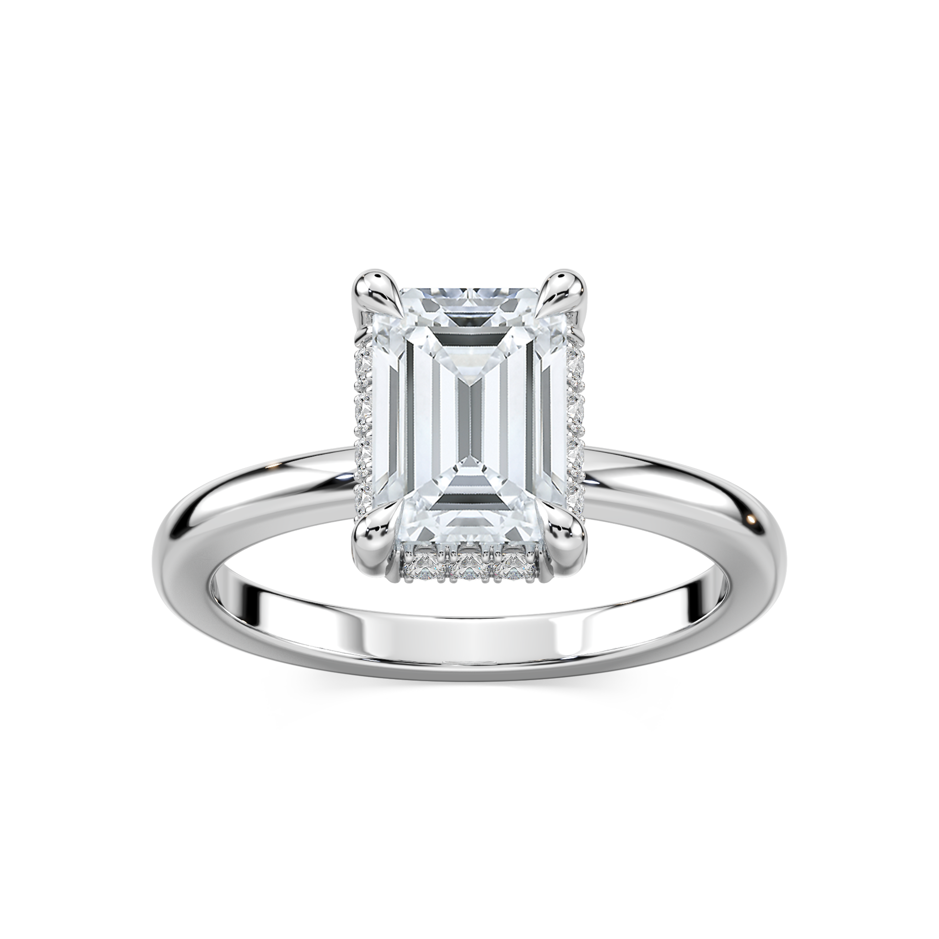 Tula Emerald Lab Grown Diamond Semi Hidden Halo Engagement Ring