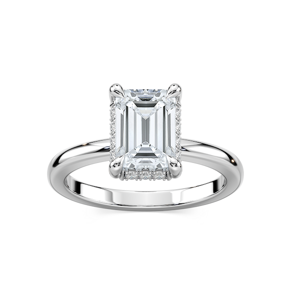 Tula Emerald Lab Grown Diamond Semi Hidden Halo Engagement Ring