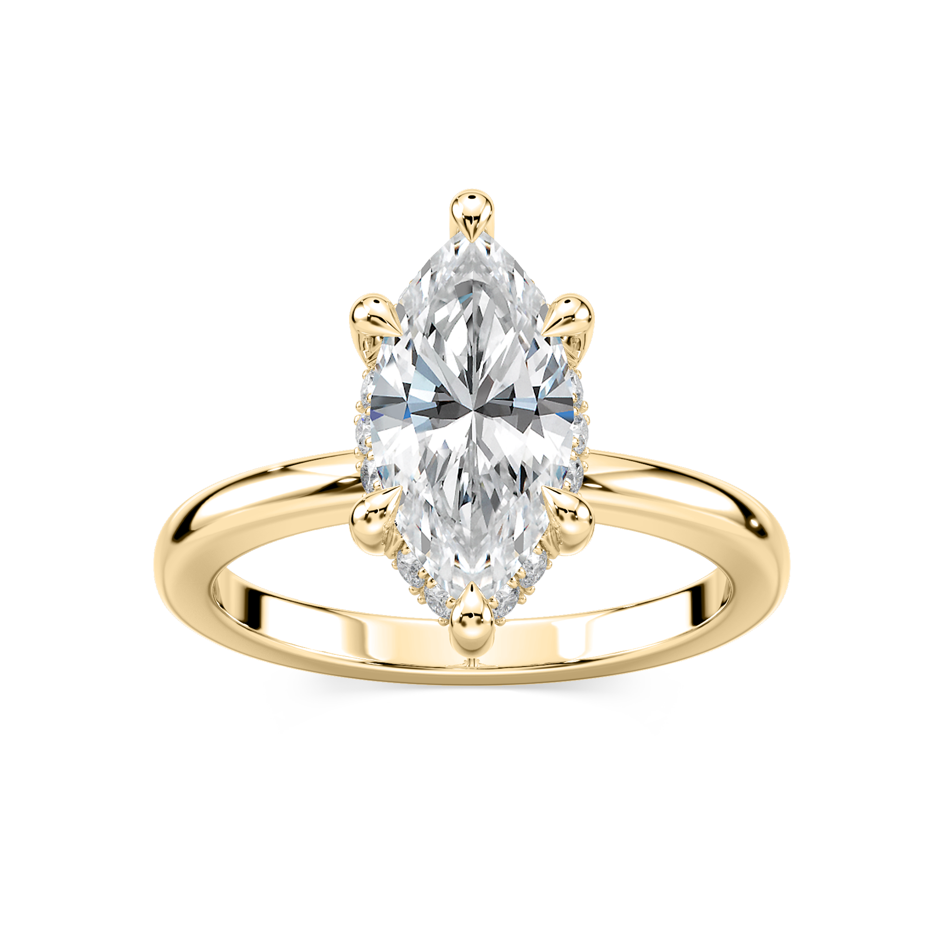 Tula Marquise Lab Grown Diamond Semi Hidden Halo Engagement Ring