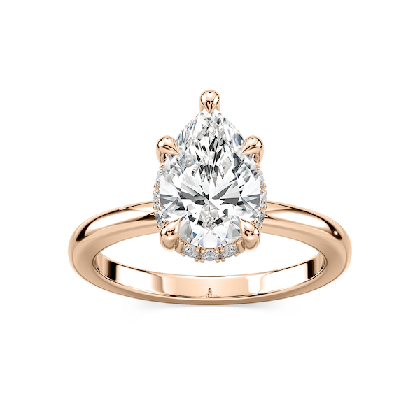 Tula Pear Lab Grown Diamond Semi Hidden Halo Engagement Ring