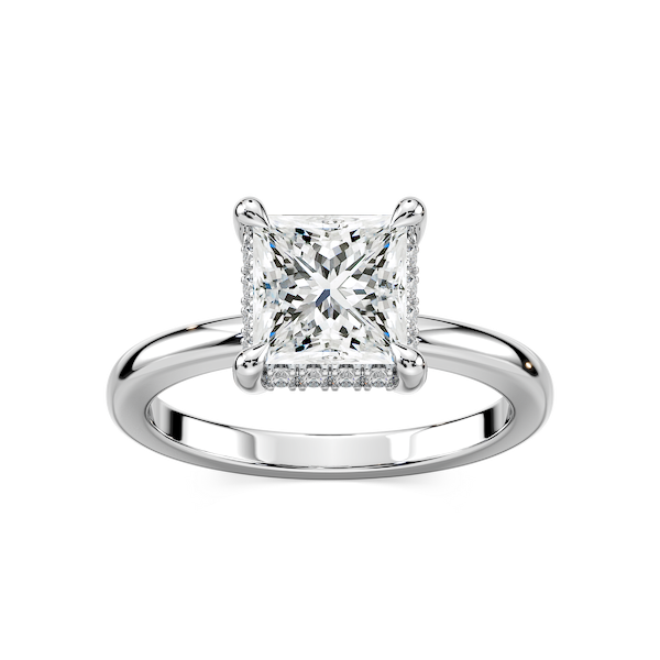 Tula Princess Lab Grown Diamond Semi Hidden Halo Engagement Ring