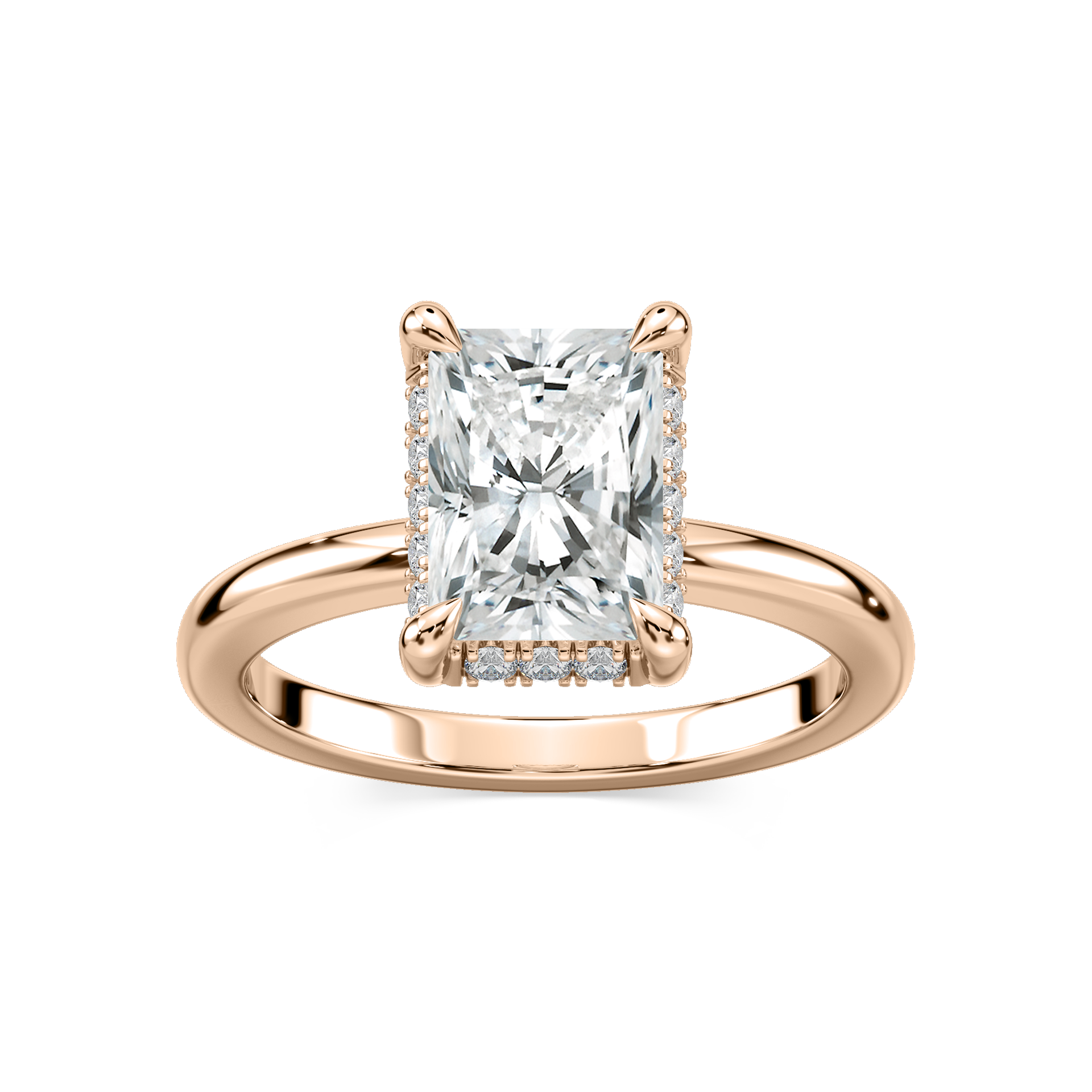 Tula Radiant Lab Grown Diamond Semi Hidden Halo Engagement Ring
