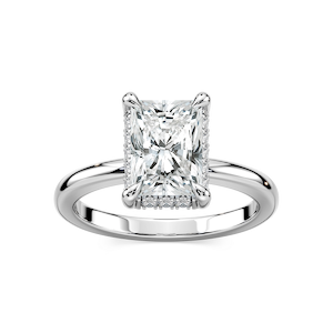 Tula Radiant Lab Grown Diamond Semi Hidden Halo Engagement Ring