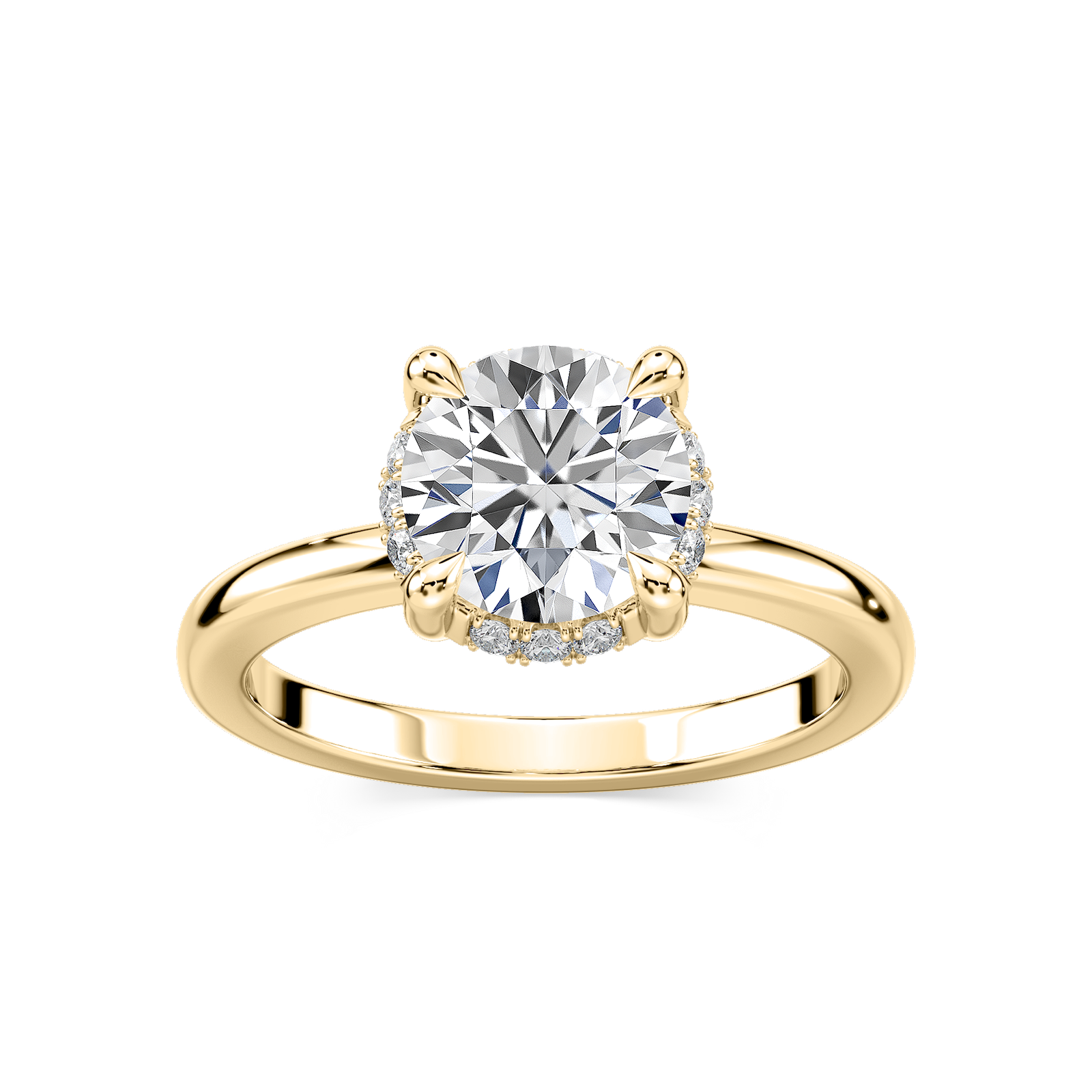 Tula Round Lab Grown Diamond Semi Hidden Halo Engagement Ring
