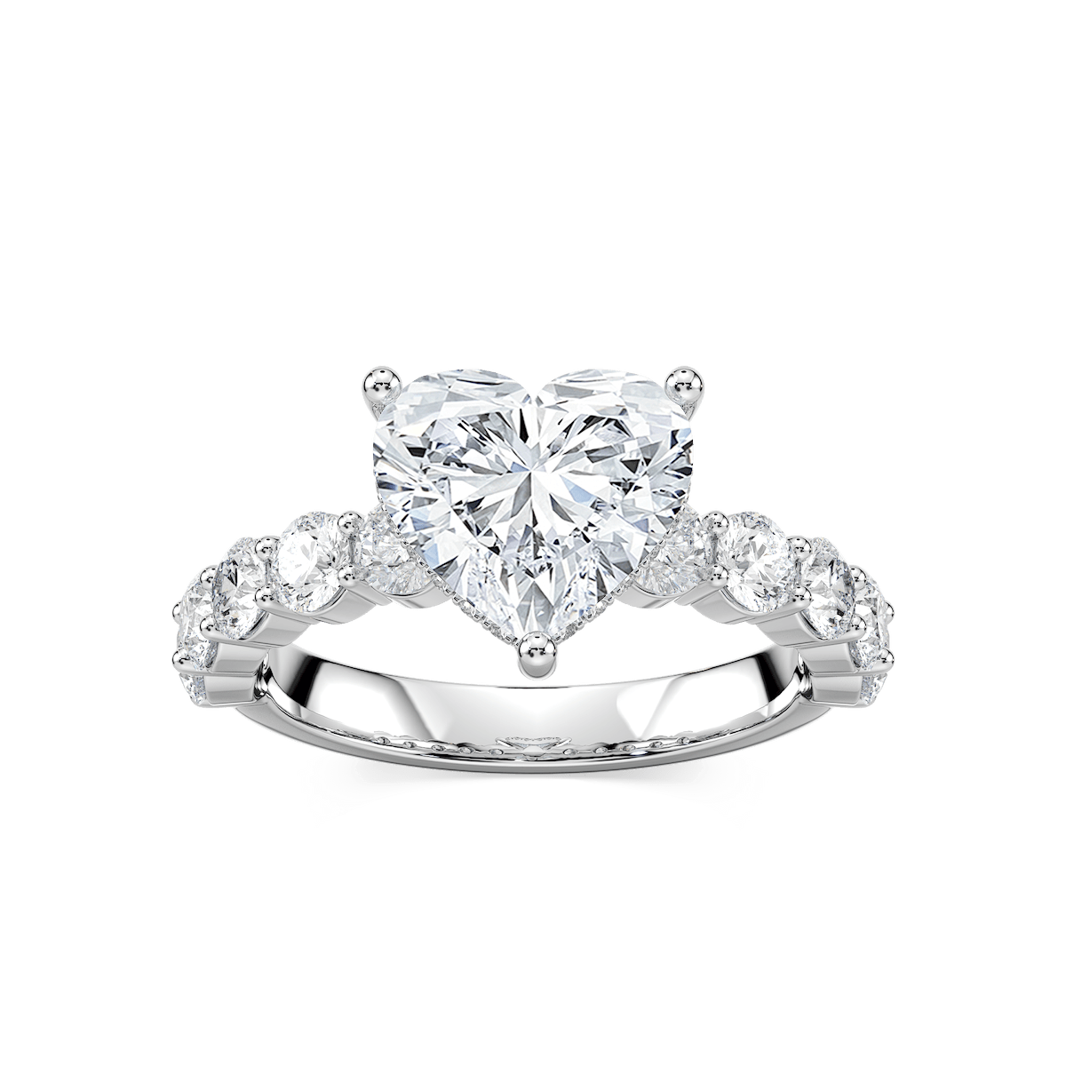 Uma Heart Cut Engagement Ring with 1.26ctw Heart Cut Lab-Grown Diamonds in 14K White Gold