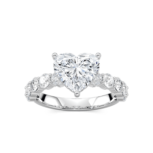 Uma Heart Lab Grown Diamond Shared Prong Hidden Halo Engagement Ring