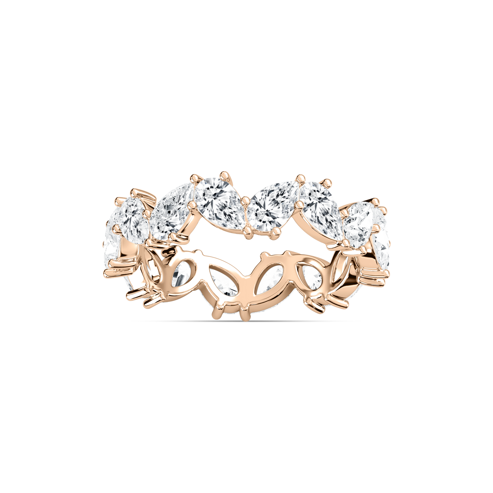 Genesis 2 ⅔ ctw Pear Lab Grown Diamond Staggered Eternity Band