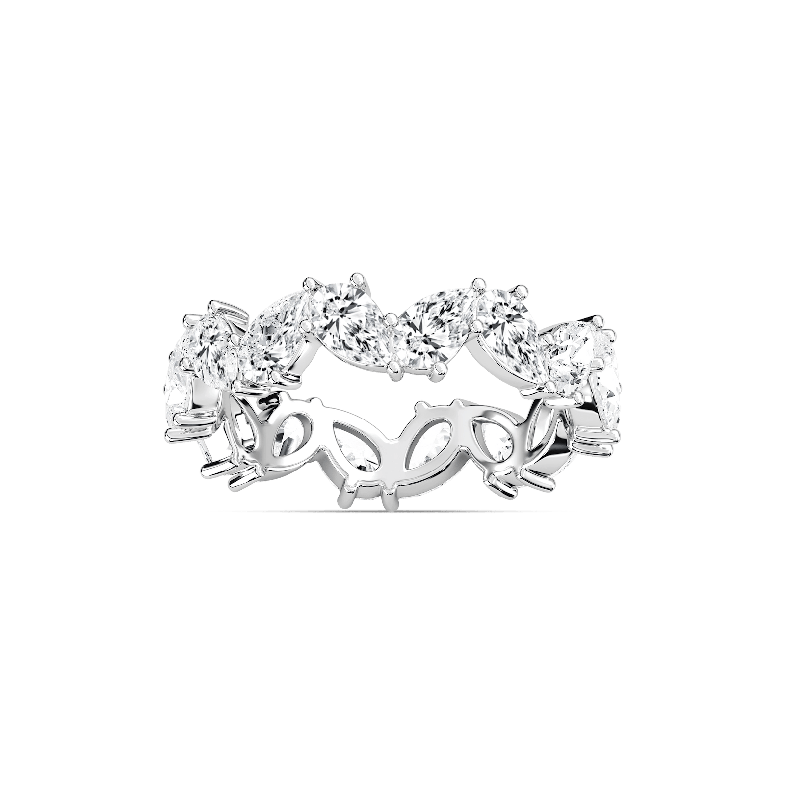 Genesis 2 ⅔ ctw Pear Lab Grown Diamond Staggered Eternity Band