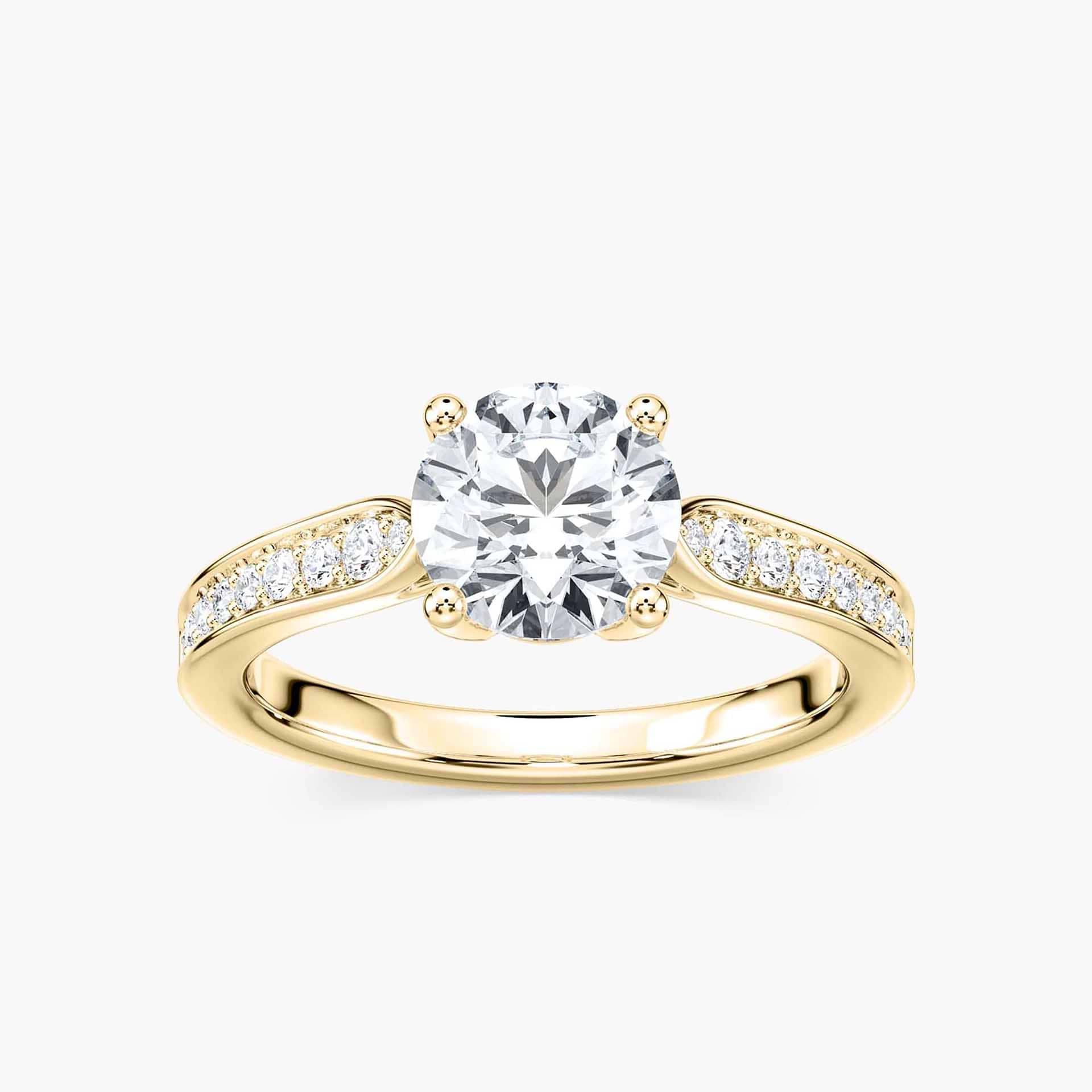 Valery Round Lab Grown Diamond Channel Set Side Stone Engagement Ring