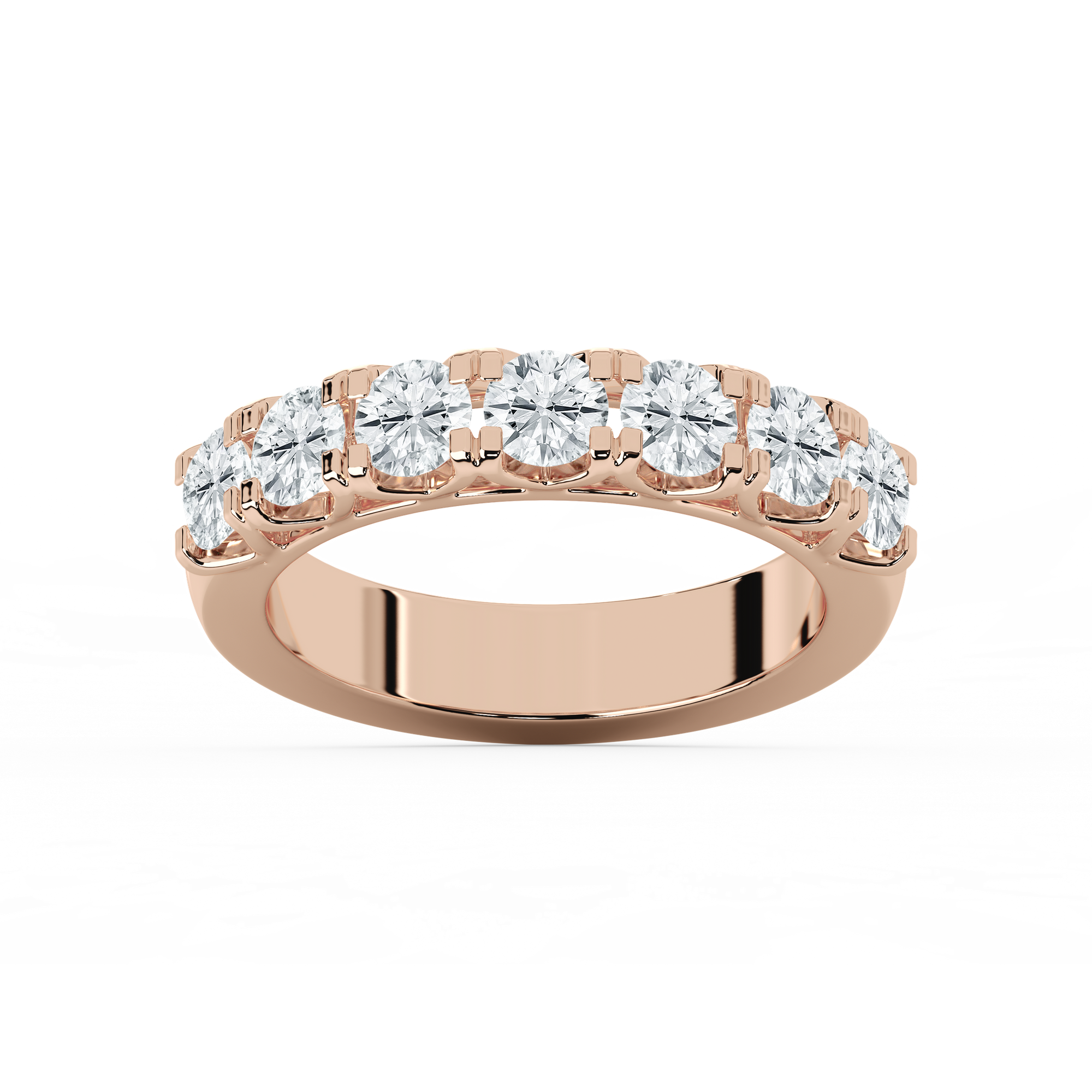 Sarah Round Lab Grown Diamond Seven Stone V Prong Anniversary Band