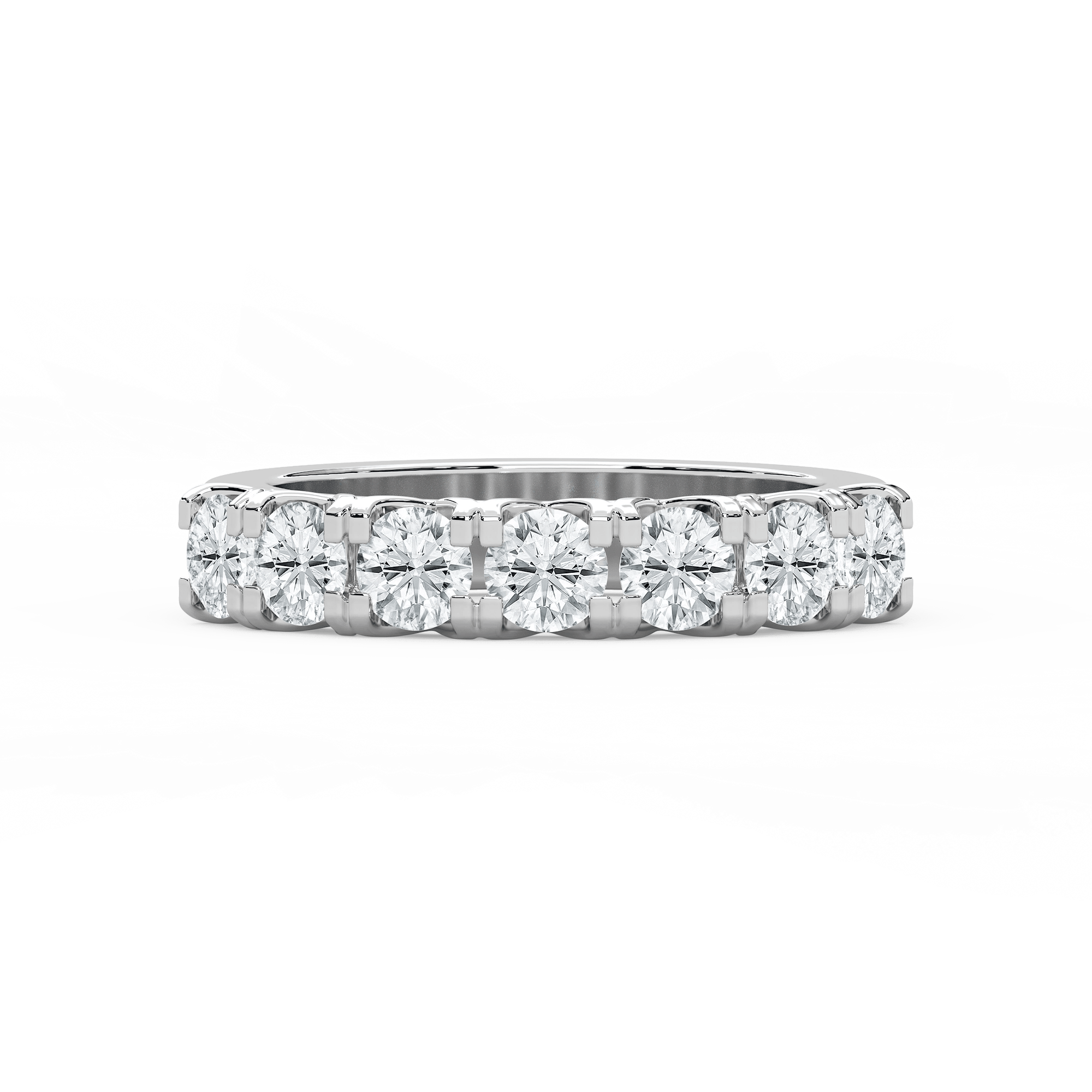 Sarah Round Lab Grown Diamond Seven Stone V Prong Anniversary Band