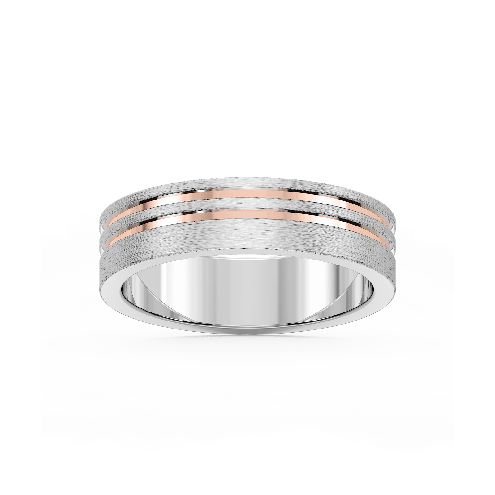 Vale 6.00mm Double Grooves Plain Metal Band