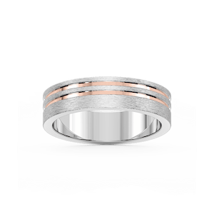 Vale 6.00mm Double Grooves Plain Metal Band