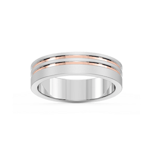 Vale 6.00mm Double Grooves Plain Metal Band