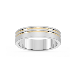 Vale 6.00mm Double Grooves Plain Metal Band