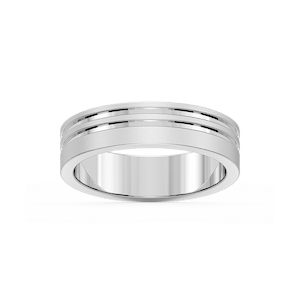 Vale 6.00mm Double Grooves Plain Metal Band