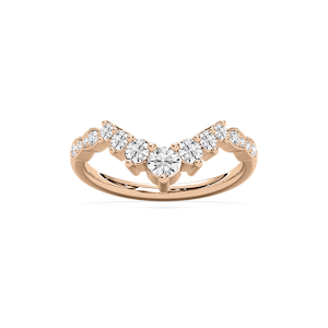 Valen 3/4 ctw Round Lab Grown Diamond Graduated Curved Band