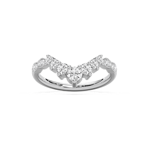 Valen 3/4 ctw Round Lab Grown Diamond Graduated Curved Band