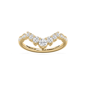Valen 3/4 ctw Round Lab Grown Diamond Graduated Curved Band