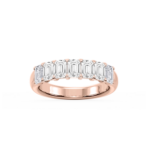 Valerie Emerald Lab Grown Diamond 7-Stone V-Prong Anniversary Band