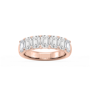 Valerie Emerald Lab Grown Diamond 7-Stone V-Prong Anniversary Band