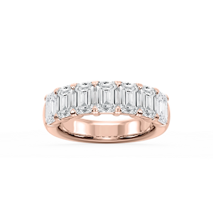 Valerie Emerald Lab Grown Diamond 7-Stone V-Prong Anniversary Band