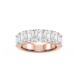 Valerie Emerald Lab Grown Diamond 7-Stone V-Prong Anniversary Band