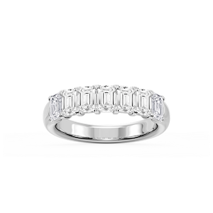 Valerie Emerald Lab Grown Diamond 7-Stone V-Prong Anniversary Band