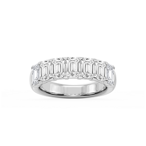 Valerie Emerald Lab Grown Diamond 7-Stone V-Prong Anniversary Band