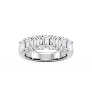 Valerie Emerald Lab Grown Diamond 7-Stone V-Prong Anniversary Band