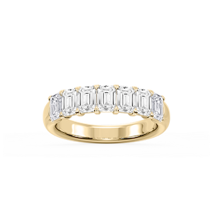 Valerie Emerald Lab Grown Diamond 7-Stone V-Prong Anniversary Band