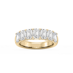 Valerie Emerald Lab Grown Diamond 7-Stone V-Prong Anniversary Band