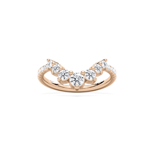 Vara 7/8 ctw Round Lab Grown Diamond Graduated Curved Band