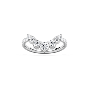 Vara 7/8 ctw Round Lab Grown Diamond Graduated Curved Band