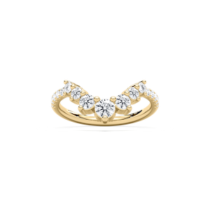 Vara 7/8 ctw Round Lab Grown Diamond Graduated Curved Band