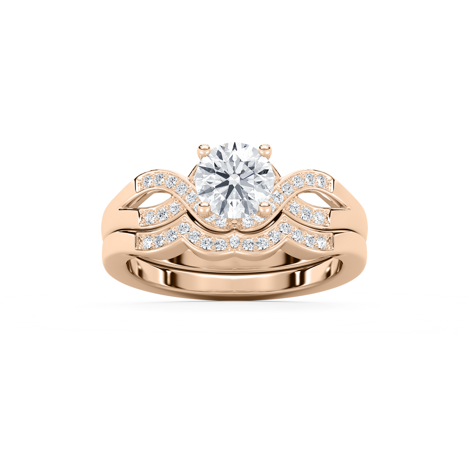 Amity 1 1⁄6 ctw Round Lab Grown Diamond Infinity Twist Wedding Set