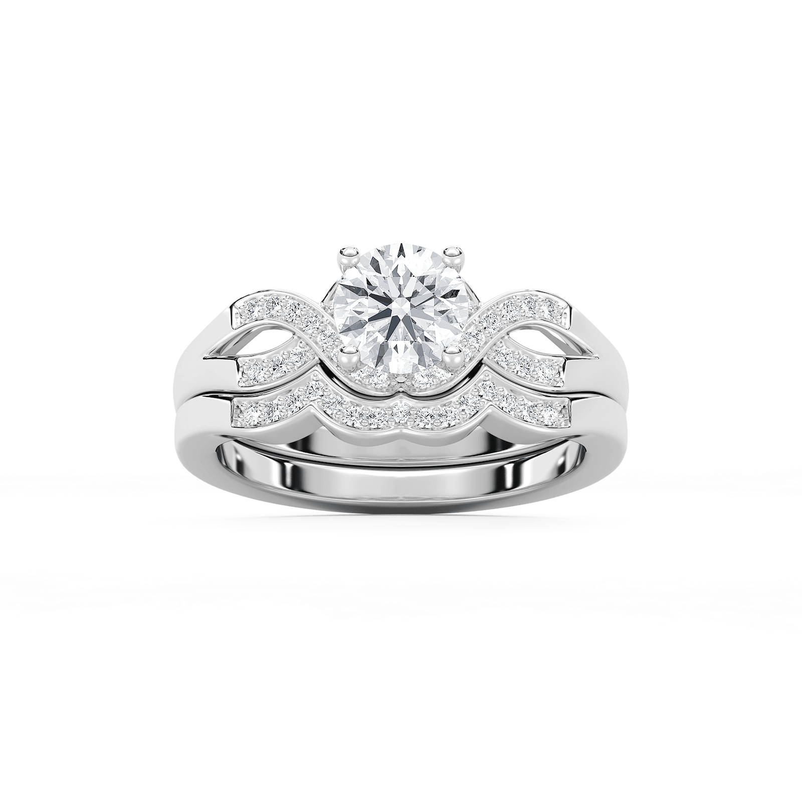 Amity 1 1⁄6 ctw Round Lab Grown Diamond Infinity Twist Wedding Set