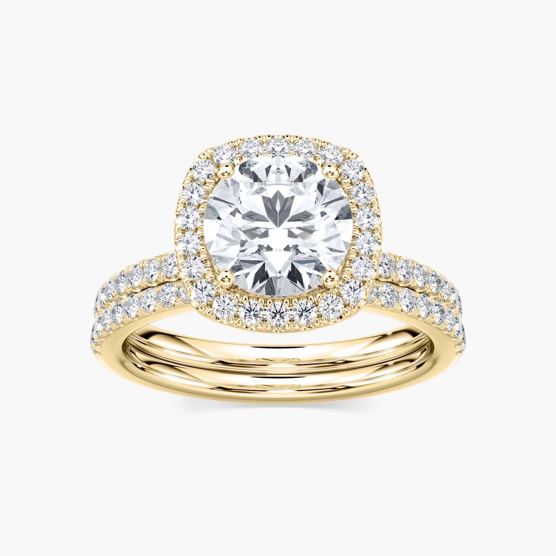 Emma Lab Grown Diamond Halo Pave Wedding Set