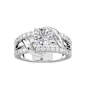 Layla Round Lab Grown Diamond Vine Side Stone Engagement Ring
