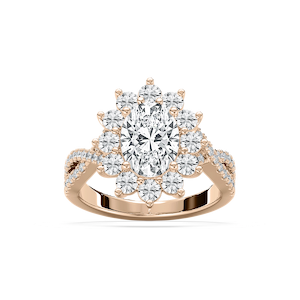 Vicky 3 ¹⁄₄ ctw Lab Grown Diamond Vintage Twist Halo Engagement Ring