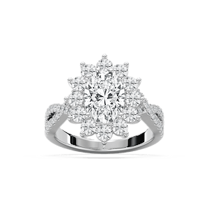 Vicky 3 ¹⁄₄ ctw Lab Grown Diamond Vintage Twist Halo Engagement Ring