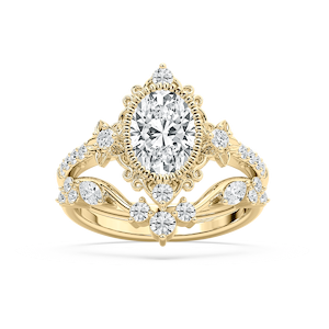 Analeah 2 ctw Oval Lab Grown Diamond Vintage Filagree Wedding Set