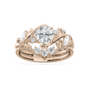 Seraphina 1 ¹⁄₃ ctw Round Lab Grown Diamond Vintage Floral Wedding Set