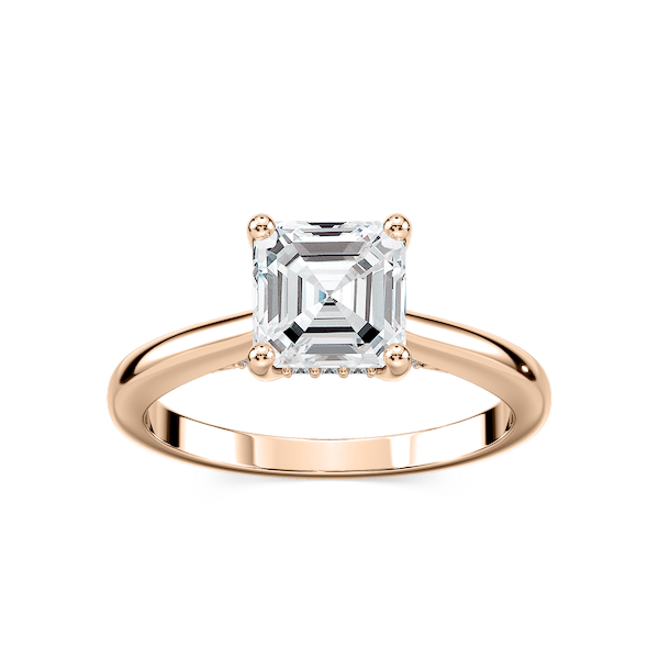 Vivian Asscher Lab Grown Diamond Arch Hidden Halo Engagement Ring