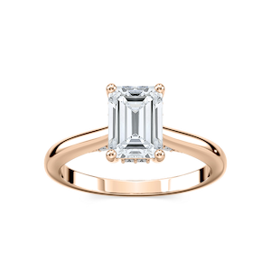 Vivian Emerald Lab Grown Diamond Arch Hidden Halo Engagement Ring